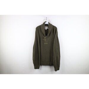 Duluth Trading Co Mens 2XL Wool Blend Ribbed Knit High Neck Military Sweater
